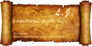 Ledofszky Jolán névjegykártya